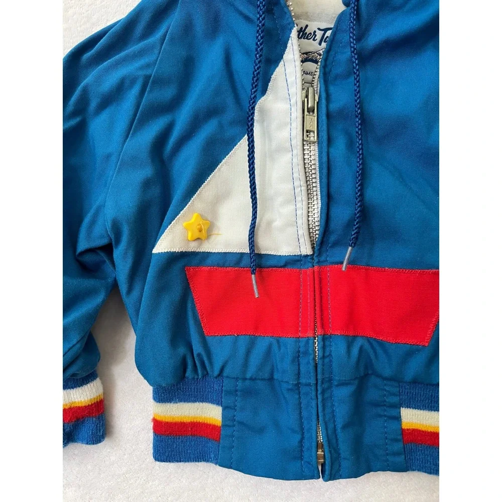 Weather Tamer Jacket Blue Vintage Sailboat Rainbow Stripe 18 Months